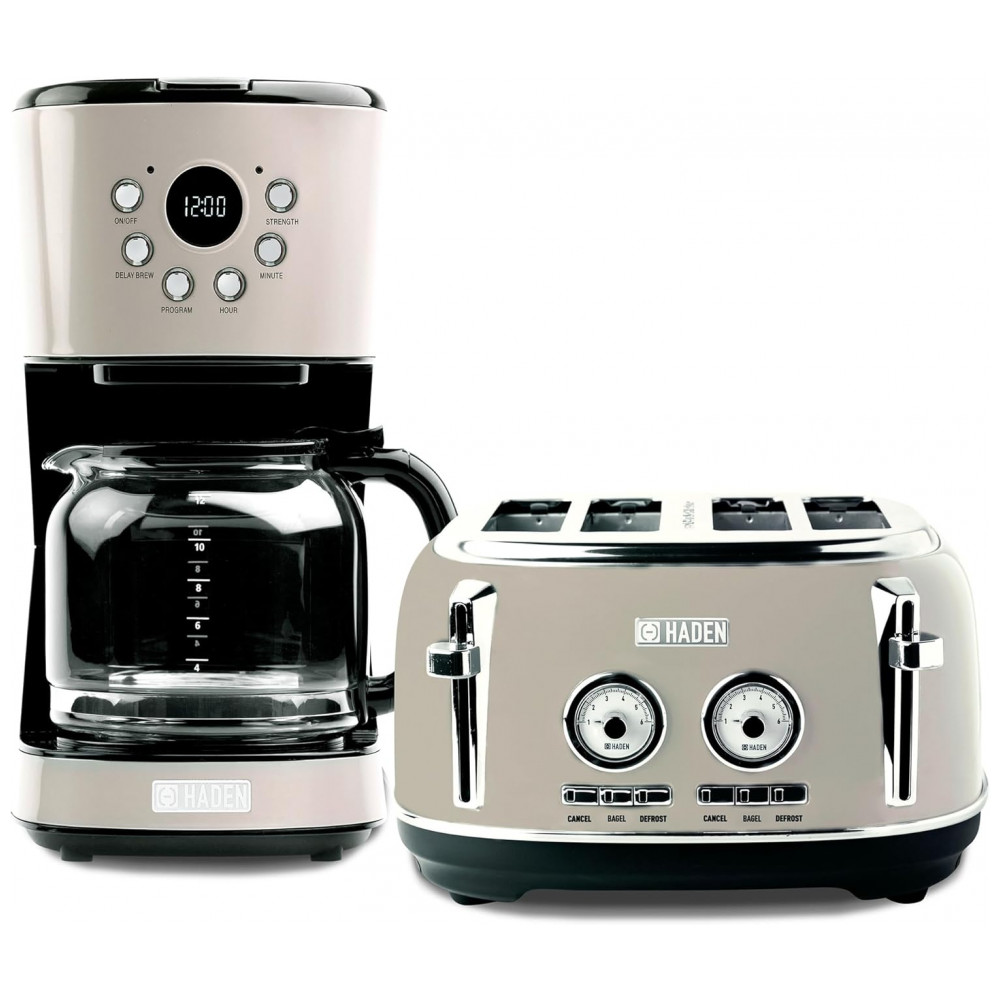 ECTQ47V1HQ7D0B_0-1.jpg - Kit Cafeteira Programável 12 Xícaras Inox + Torradeira 4 Fatias Slots Largos, Controle Tostagem, Haden, Putty/Chrome, 110V