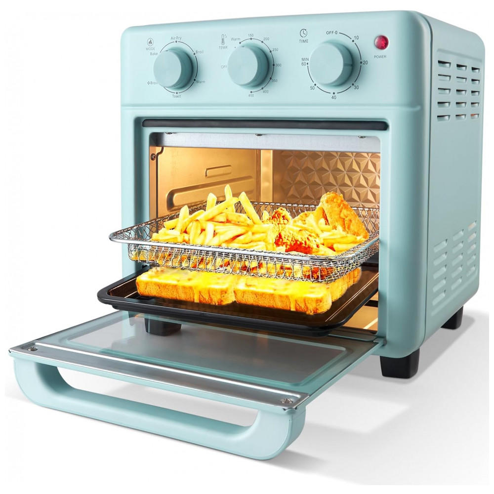 ECTQ47X5XRJF0B_0-1.jpg - Forno Elétrico Air Fryer Novaspark 16L 8 em 1, 1200W, Controle Manual, Porta de Vidro Temperado, Multiuso, Azul Retrô
