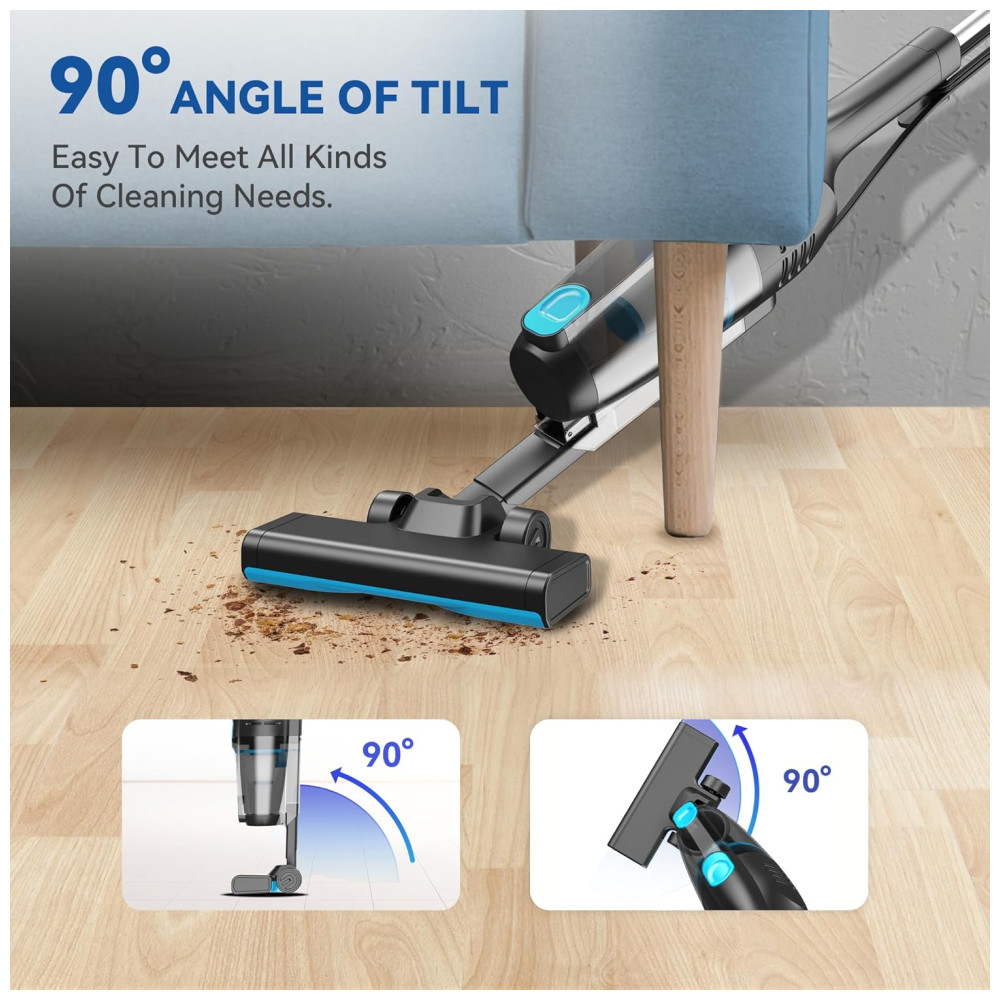Aspirador de Pó Vertical com Fio, 20Kpa de Sucção Potente, Filtro HEPA, Leve e Versátil, Ideal para Pêlos de Animais e Pisos Difíceis,Vazone - Imagem 5