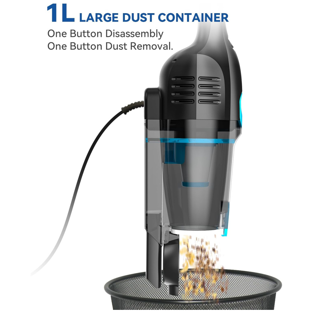 Aspirador de Pó Vertical com Fio, 20Kpa de Sucção Potente, Filtro HEPA, Leve e Versátil, Ideal para Pêlos de Animais e Pisos Difíceis,Vazone - Imagem 8