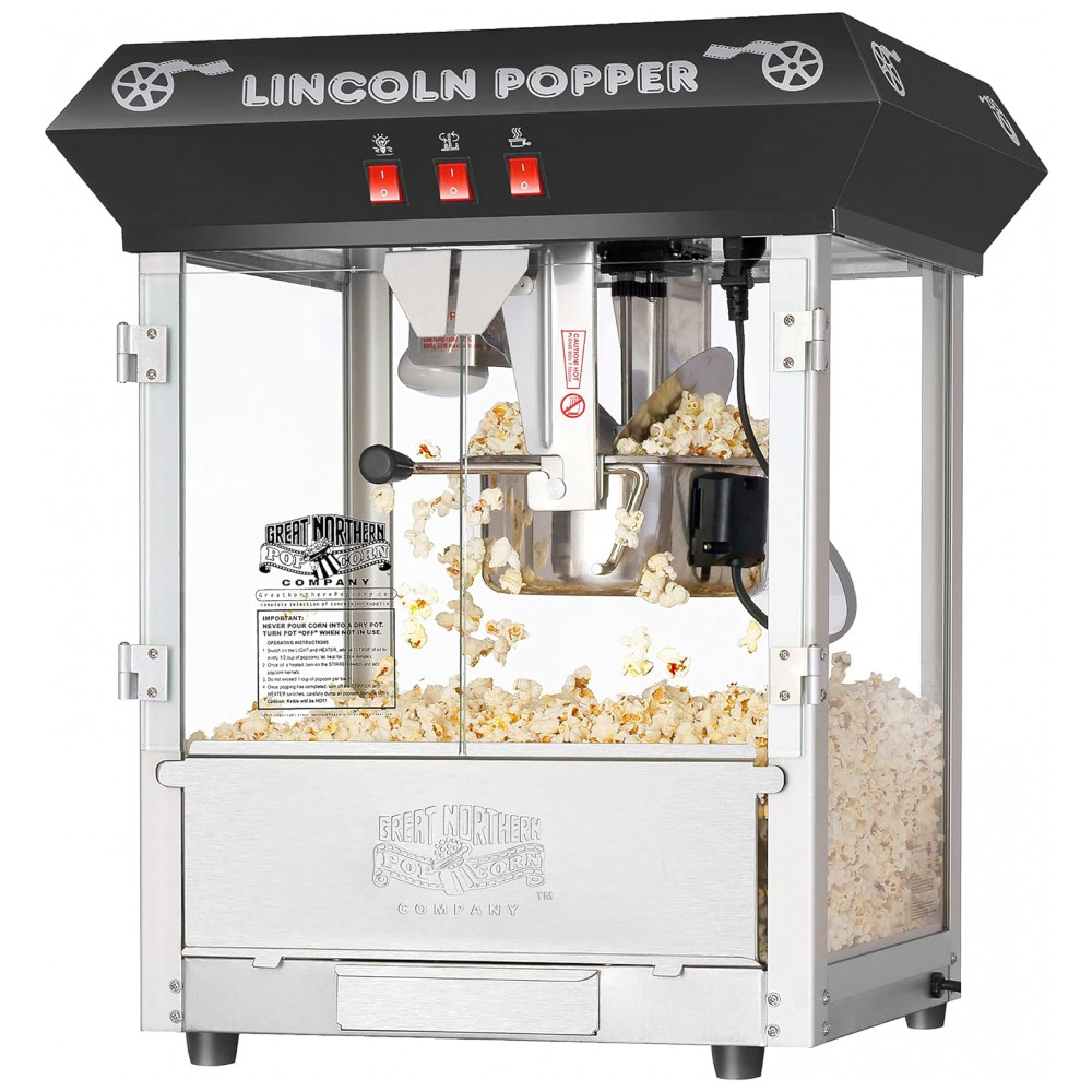ECTQ4BACWQ000B_0.jpg - Pipoqueira Elétrica Retrô Produz até 8 Xícaras 860W 110v GREAT NORTHERN POPCORN COMPANY 6015 Lincoln Top Preto