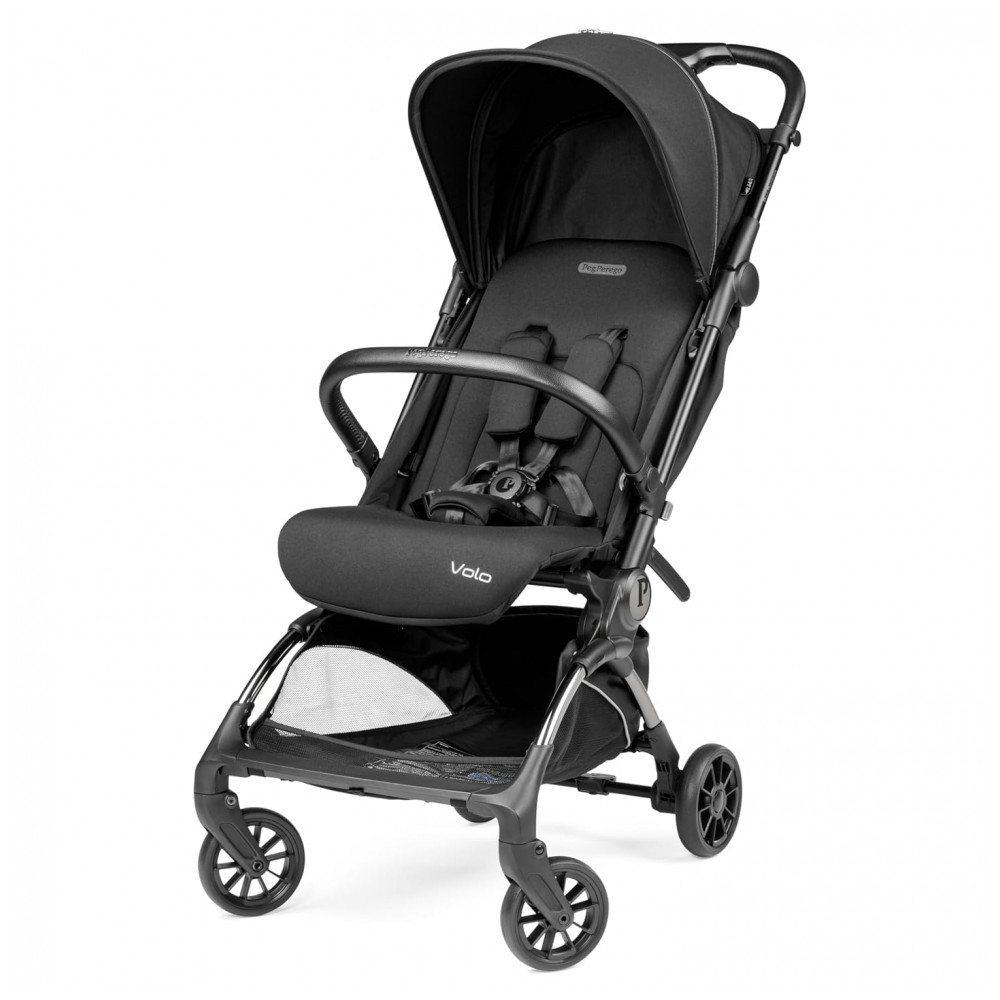 ECTQ4DHXGJPD0B_0-1.jpg - Carrinho de Bebê Peg Perego Volo Preto Ultra Leve 544 kg Dobrável Compacto Assento Reclinável Capota UPF 50+ Cinto 5 Pontos
