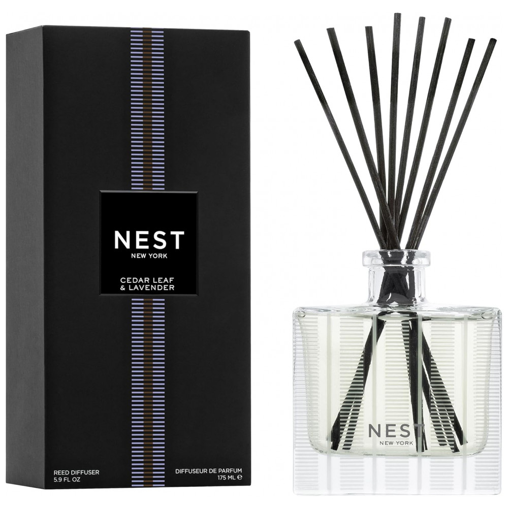 Difusor de Varetas NEST New York, Cedro e Lavanda 175ml Fragrância por até 90 Dias - Sem Chama, Recarregável