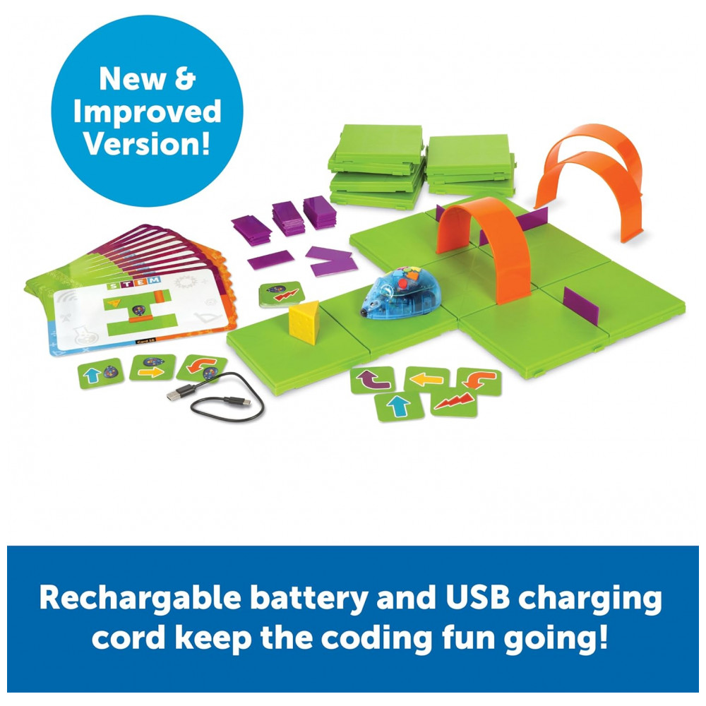 Learning Resources Code Go Robot Mouse - Conjunto de Atividades Recarregável, Brinquedo de Codificação Inicial sem Tela para Crianças, Animal de Estim - Imagem 4