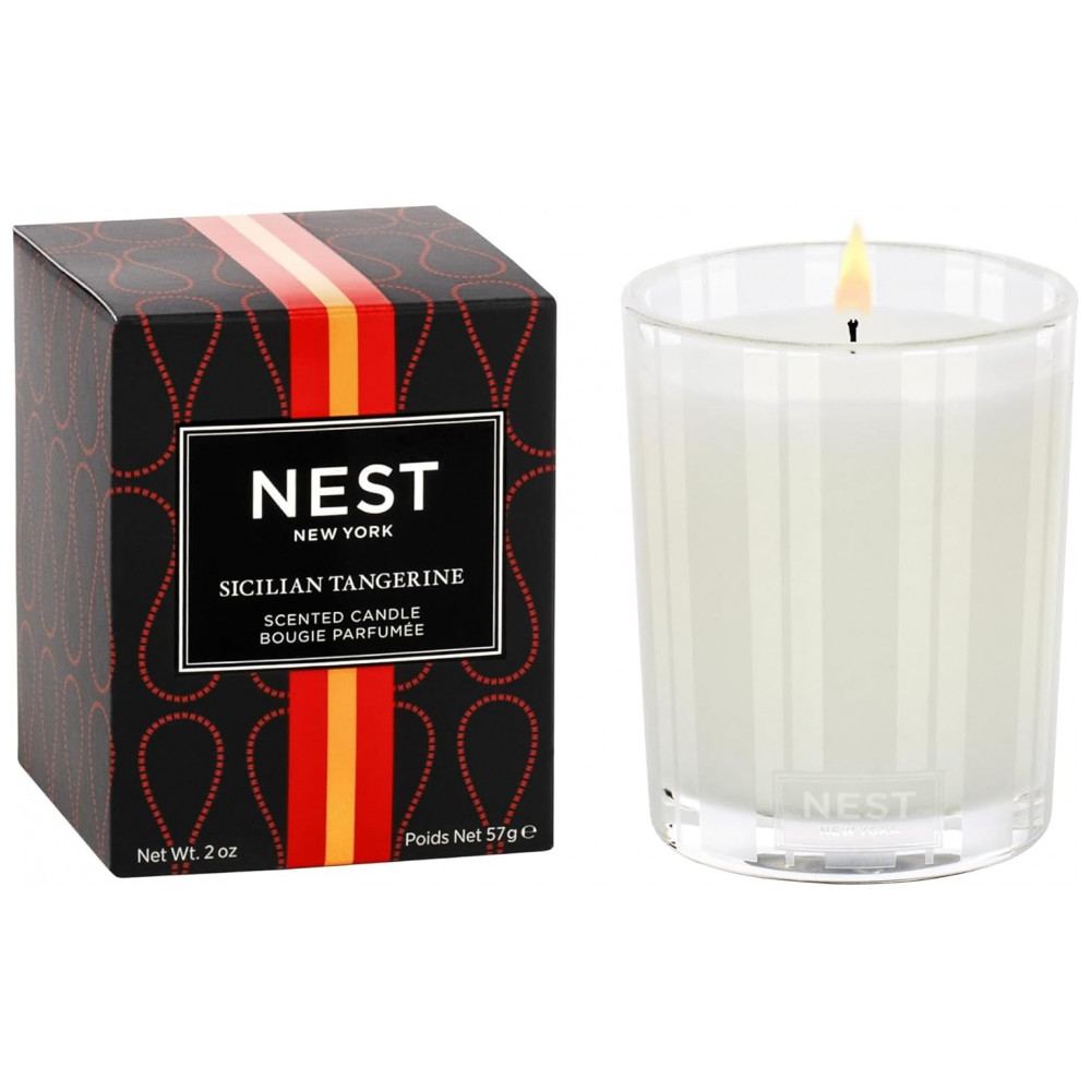 Vela Aromática NEST New York, Tangerina Siciliana 2 oz Queima de até 28 Horas Recipiente de Vidro Reutilizável