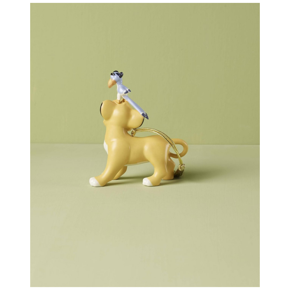 ECTQ4N9GM9X60B_2-1.jpg - Ornamento Lenox Disney Simba & Zazu, Porcelana Pintada à Mão com Cordão Dourado para Pendurar