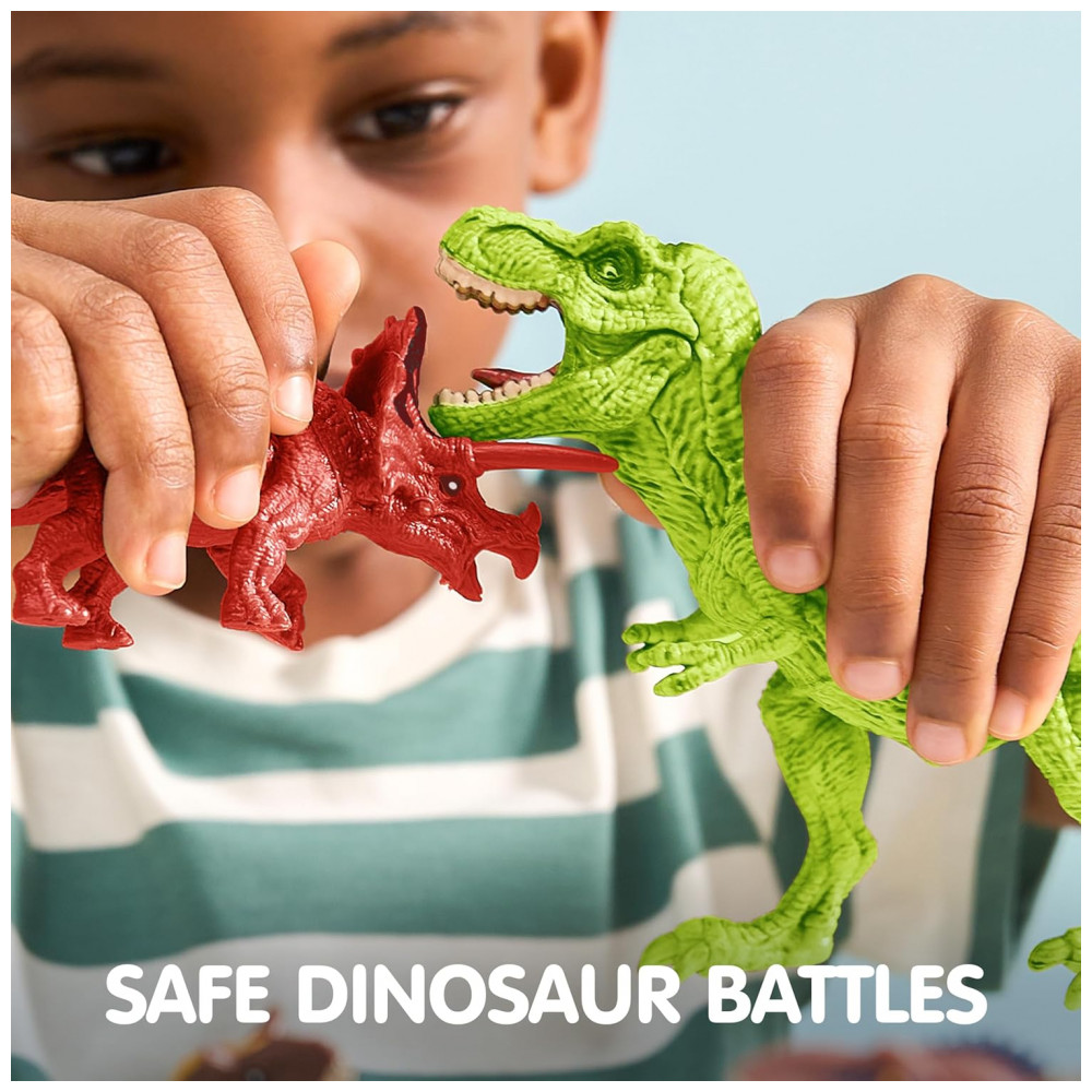 ECTQ4R4TLG5D0B_4-1.jpg - Brinquedos de Dinossauro JOYIN com Tapete de Atividades e Gaiola de Armazenamento, 19 Figuras de Dinossauros Realistas e Árvores para Crianças