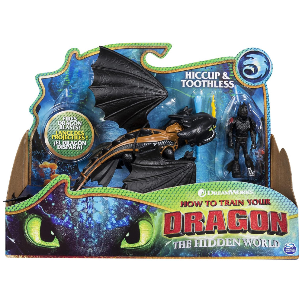 ECTQ4YBRVMJ70B_0.jpg - DreamWorks Dragons Toothless e Hiccup Figura de Dragão com Viking para Crianças a Partir de 4 Anos