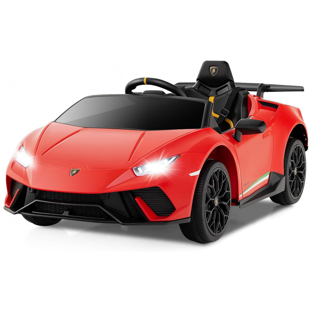 ECTQ54F3SCJD0B_0-1.jpg - Carro Elétrico Infantil Licenciado Lamborghini Huracan OLAKIDS Vermelho 12V com Controle Remoto 2 Velocidades Suspensão Bluetooth e USB