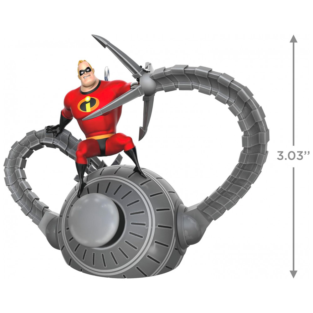 ECTQ56FQH9XC0B_4-1.jpg - Enfeite de Natal Hallmark Keepsake Disney Pixar Os Incríveis, Mr. Incrível na Batalha, Plástico, 7,7x10,2x5,2 cm