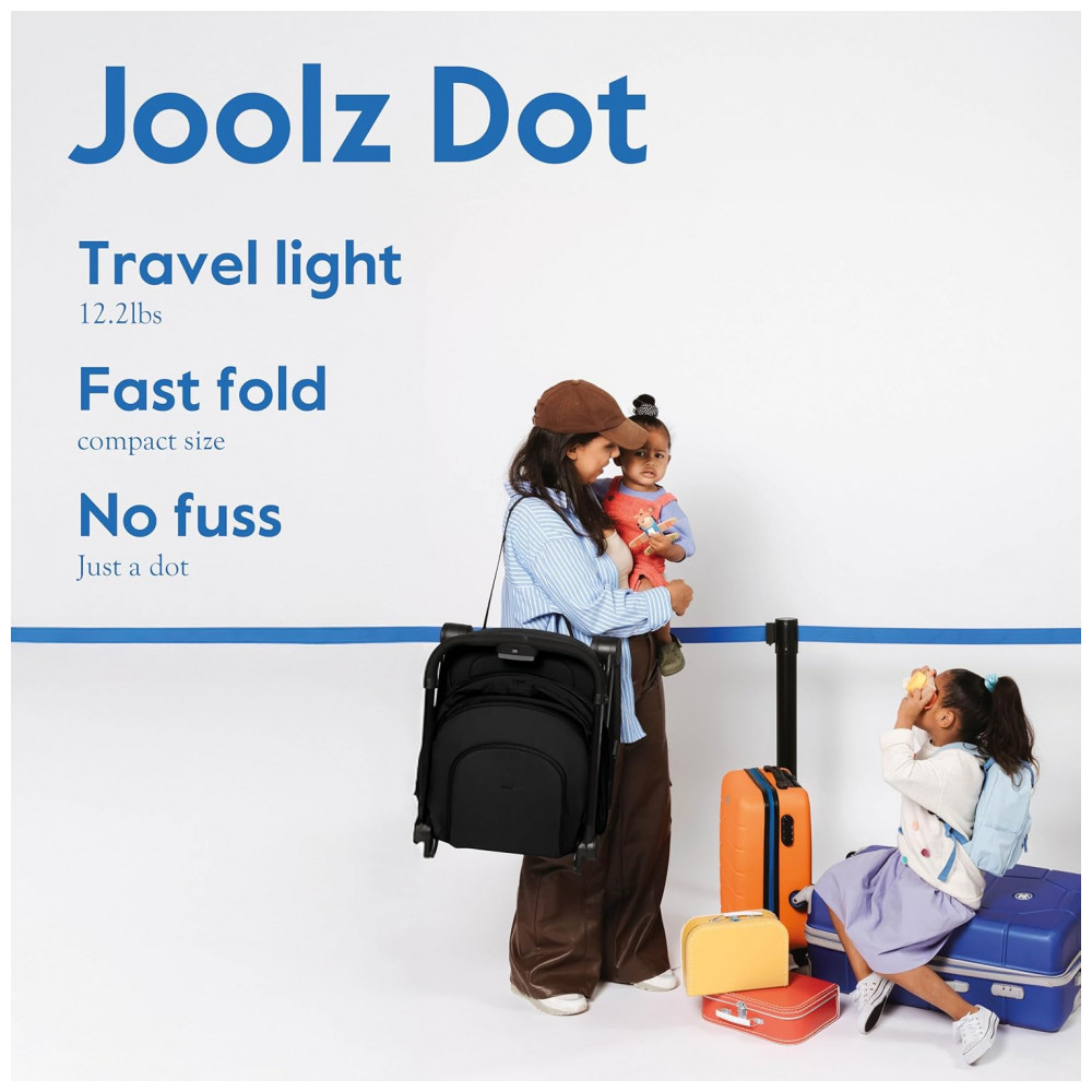 ECTQ575D8DSF0B_2-1.jpg - Carrinho de Bebê Joolz Dot Preto Space Black - Ultraleve 55 kg Dobrável com Uma Mão Capota UPF 50+ Assento Reclinável Capacidade 227 kg