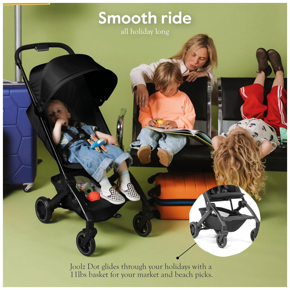 ECTQ575D8DSF0B_4-1.jpg - Carrinho de Bebê Joolz Dot Preto Space Black - Ultraleve 55 kg Dobrável com Uma Mão Capota UPF 50+ Assento Reclinável Capacidade 227 kg
