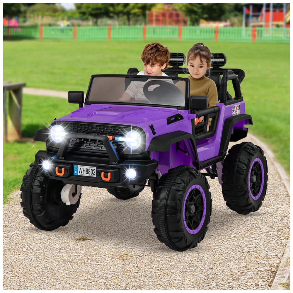 ECTQ58RXKZMD0B_1-1.jpg - Carrinho Elétrico Infantil INFANS 2 Lugares 4x4, 4 Motores 550W, Jeep SUV, MP3 USB Controle Remoto, 24V, Roxo