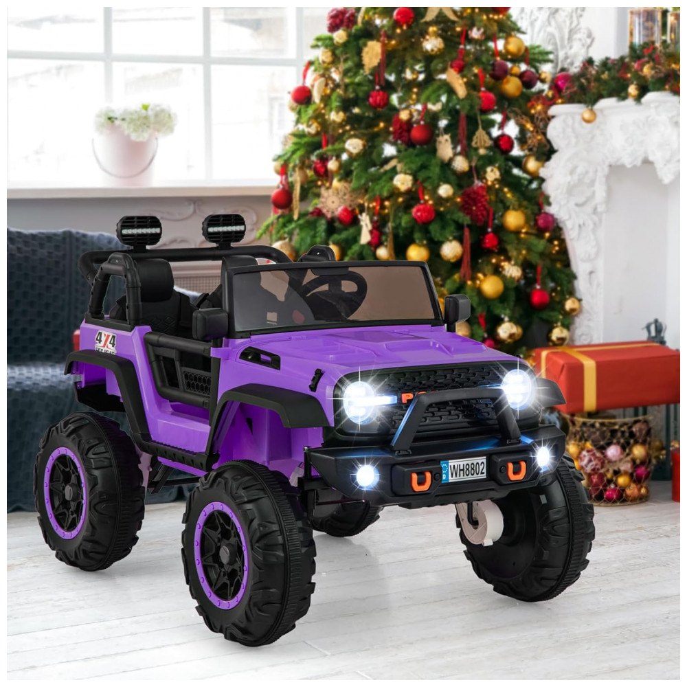 ECTQ58RXKZMD0B_8-1.jpg - Carrinho Elétrico Infantil INFANS 2 Lugares 4x4, 4 Motores 550W, Jeep SUV, MP3 USB Controle Remoto, 24V, Roxo