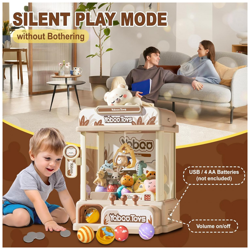 ECTQ5BNPH5BD0B_4-1.jpg - ORANGE OCEAN Máquina de Garra Grande 57 PCS para Crianças com Som e Luz Estilo Ursos Brinquedo Arcade para Meninos e Meninas 3-8 Anos