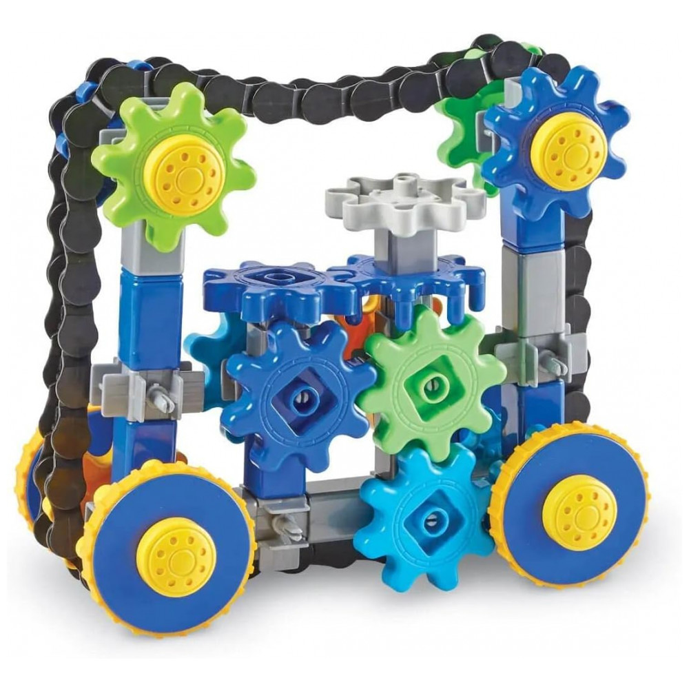 Kit de Construção Learning Resources Gears! Gears! Gears! Treadmobiles, 108 Peças, Estimula Habilidades de Engenharia desde Cedo - Imagem 4