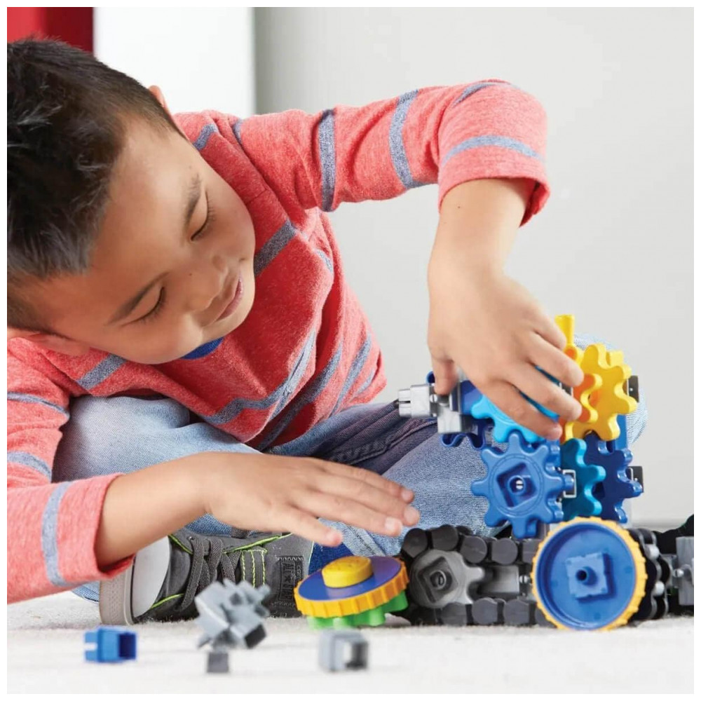 Kit de Construção Learning Resources Gears! Gears! Gears! Treadmobiles, 108 Peças, Estimula Habilidades de Engenharia desde Cedo - Imagem 9