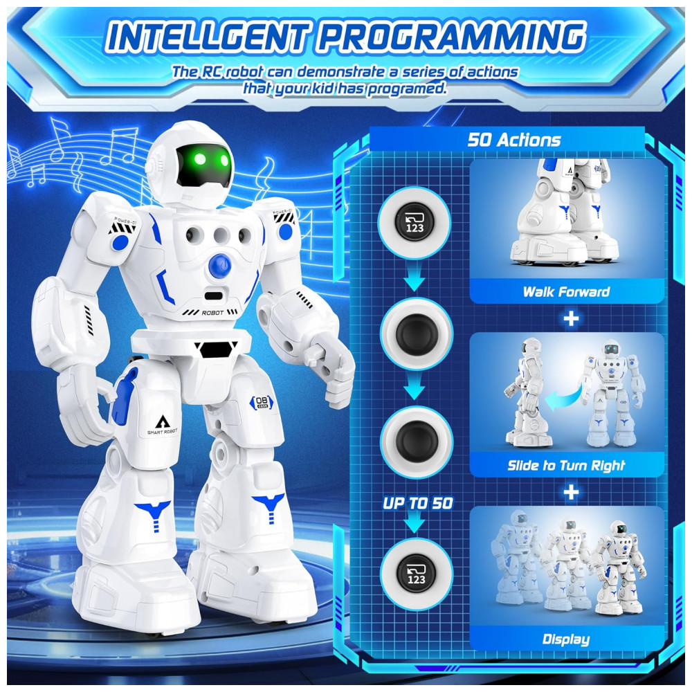 ECTQ5GJFLTFF0B_4-1.jpg - Robô Programável Azul e Branco – BAZOLOTA Controle Remoto + Sensor de Gestos Caminhar Deslizar Cantar e Dançar para Crianças