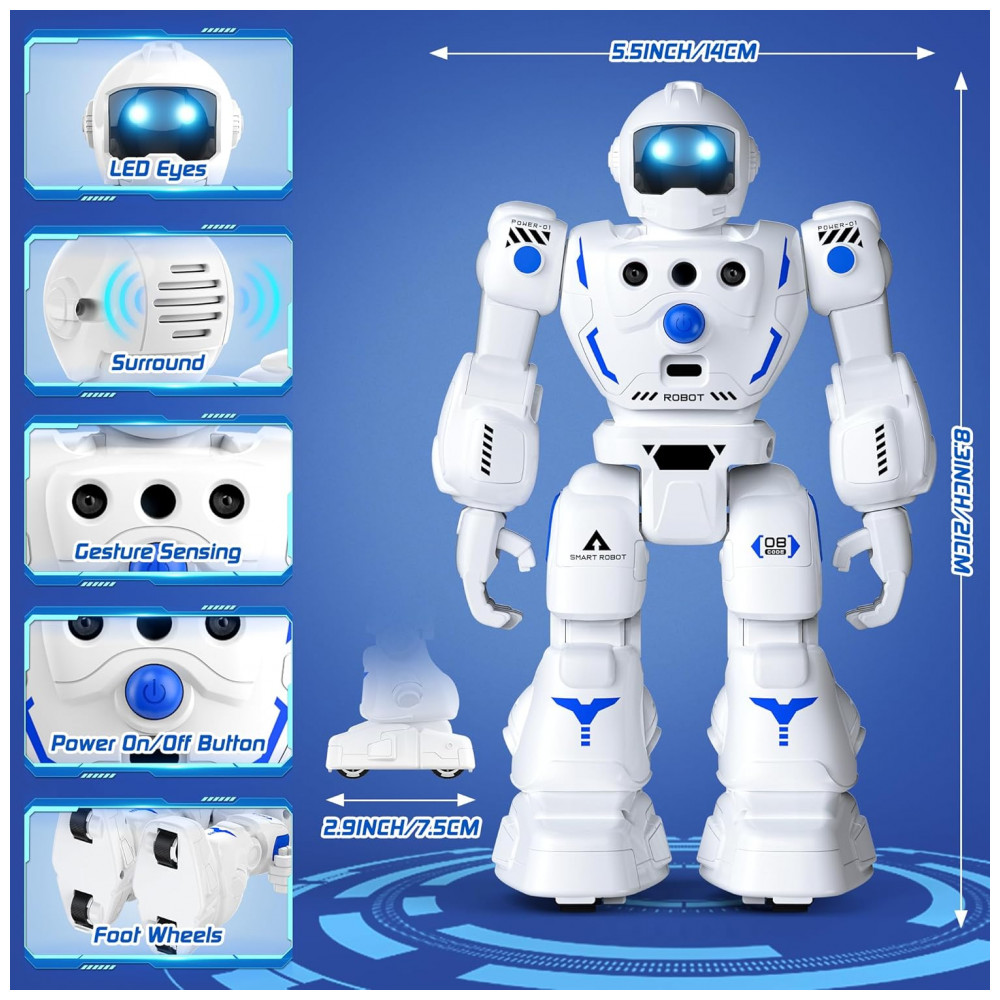 ECTQ5GJFLTFF0B_7-1.jpg - Robô Programável Azul e Branco – BAZOLOTA Controle Remoto + Sensor de Gestos Caminhar Deslizar Cantar e Dançar para Crianças