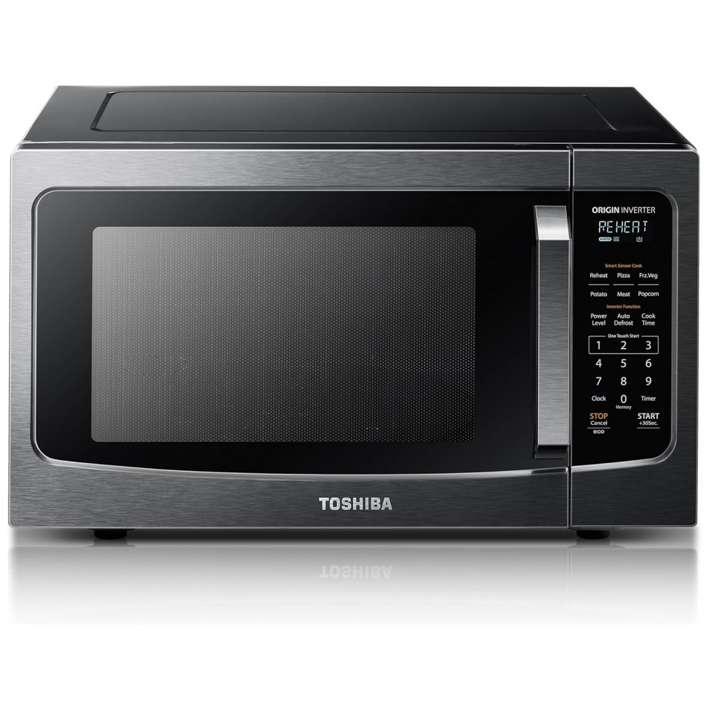 ECTQ5JZXZF580B_0-1.jpg - Forno de Micro-ondas de Bancada Toshiba MLEM45PITBS com Tecnologia Inverter, Essenciais de Cozinha, Sensor Inteligente, Descongelamento Automático, 1,
