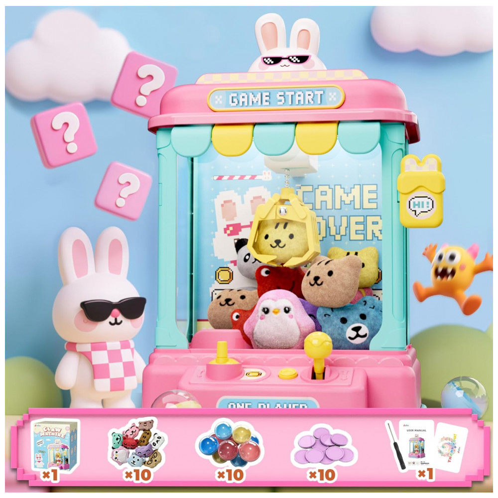 ECTQ5M3BHP6F0B_1-1.jpg - Máquina de Garra Rosa e Azul JoyfoxToy – Mini Arcade Infantil com 10 Pelúcias, 10 Cápsulas, Som e Brinquedos
