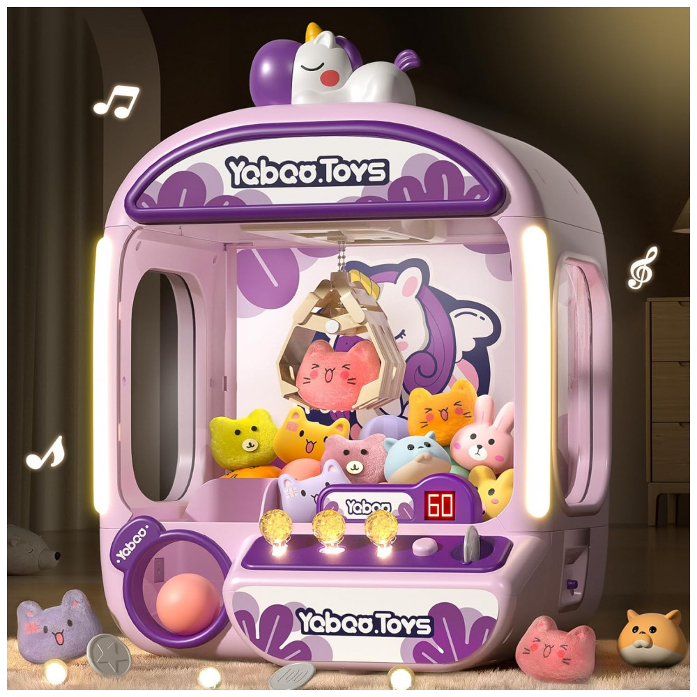 ECTQ5NBWW6BD0B_0-1.jpg - ORANGE OCEAN Máquina de Garra Grande 60 PCS Estilo Unicórnio com Luz e Som Brinquedo Arcade Interativo para Crianças 3-8 Anos