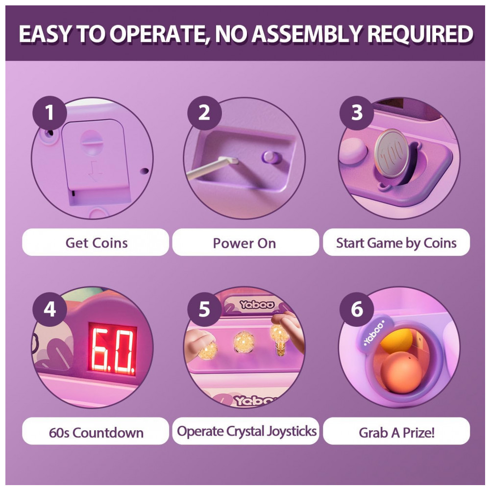 ECTQ5NBWW6BD0B_7-1.jpg - ORANGE OCEAN Máquina de Garra Grande 60 PCS Estilo Unicórnio com Luz e Som Brinquedo Arcade Interativo para Crianças 3-8 Anos