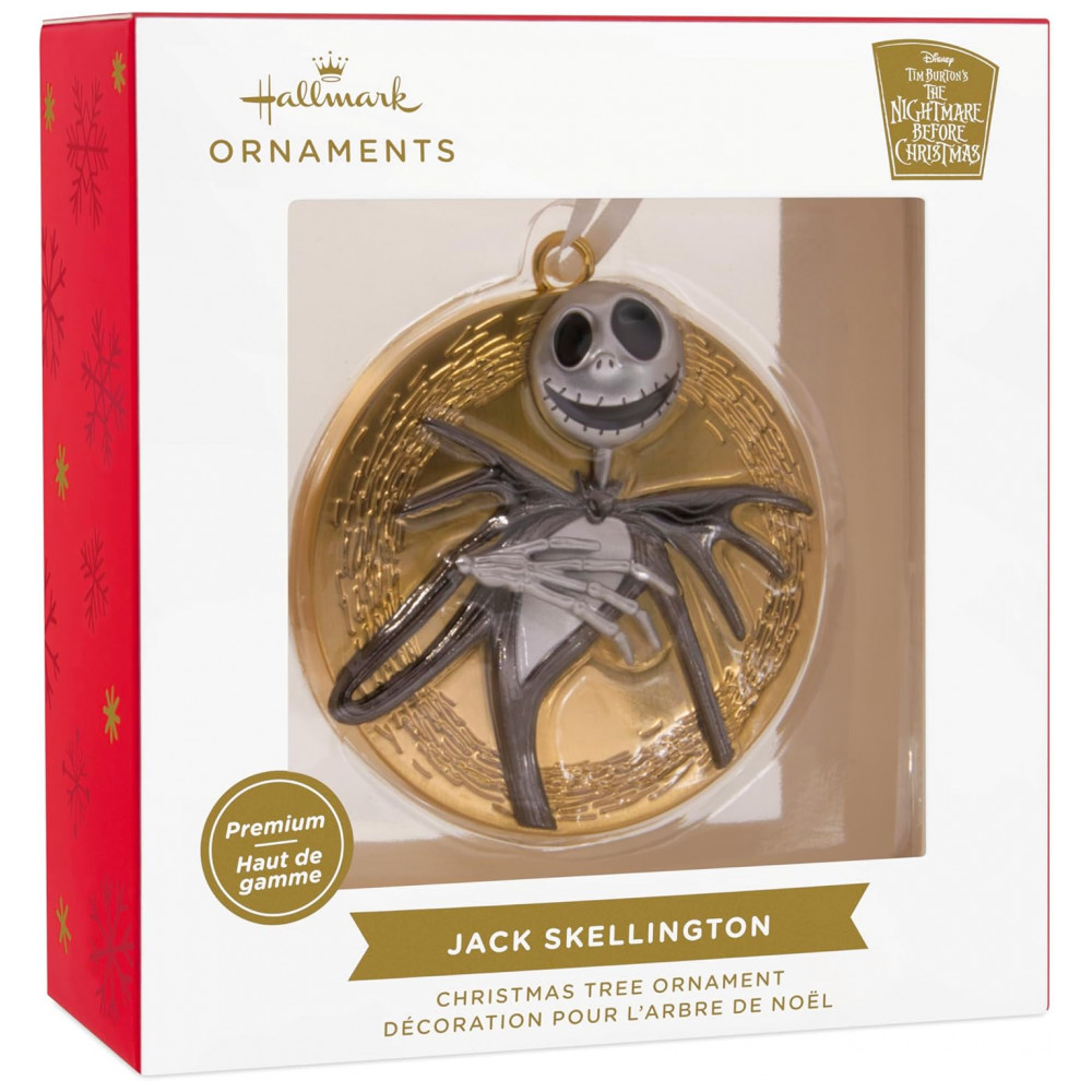 ECTQ5NL13MQD0B_6-1.jpg - Enfeite de Natal Hallmark Disney Tim Burton's The Nightmare Before Christmas Jack Skellington na Lua, em Metal Dourado, 6,4 x 6,4 x 1,3cm