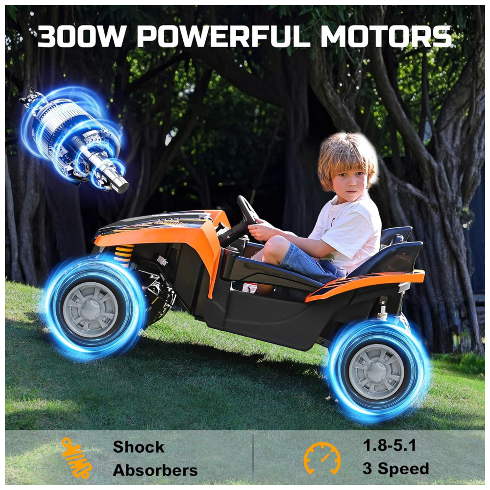 ECTQ5QTL82XF0B_1-1.jpg - Carro Elétrico Infantil ANPABO Laranja 24V 2 Lugares 4 Motores 200W Off-Road UTV Pneus EVA Suspensão Controle Bluetooth 5.1km/h
