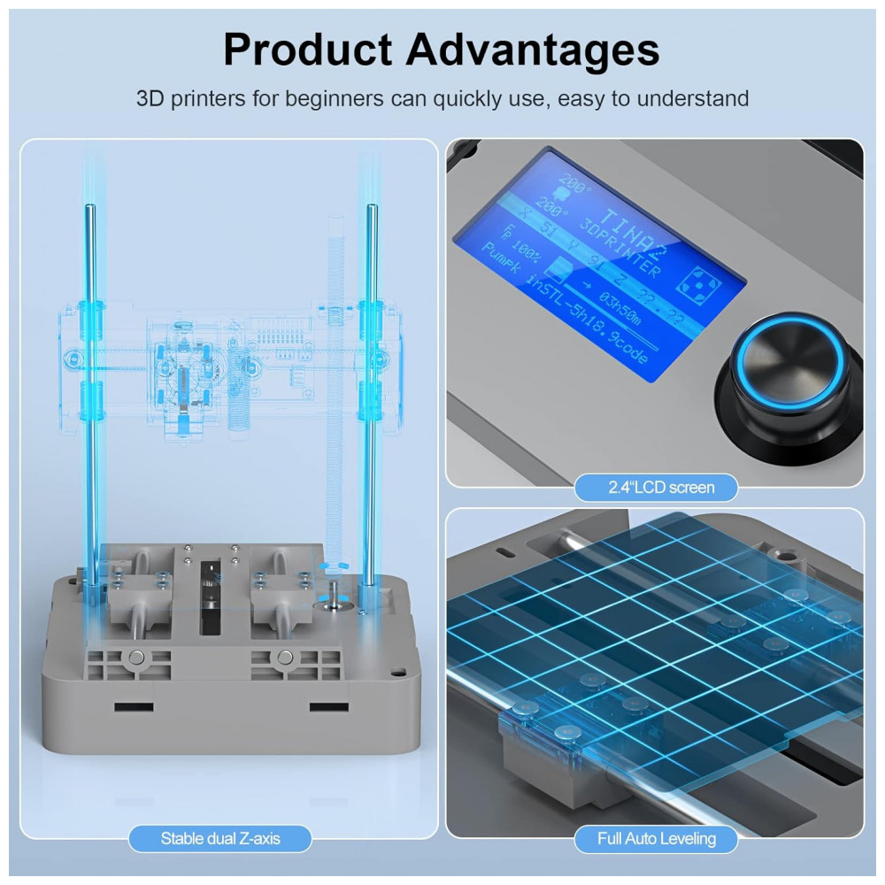 ECTQ5RCZJ2BF0B_2-1.jpg - Impressora 3D Entina Tina2 Basic Montagem Completa e Nivelamento Automático Ideal para Iniciantes e Crianças Plataforma Magnética Removível Impres