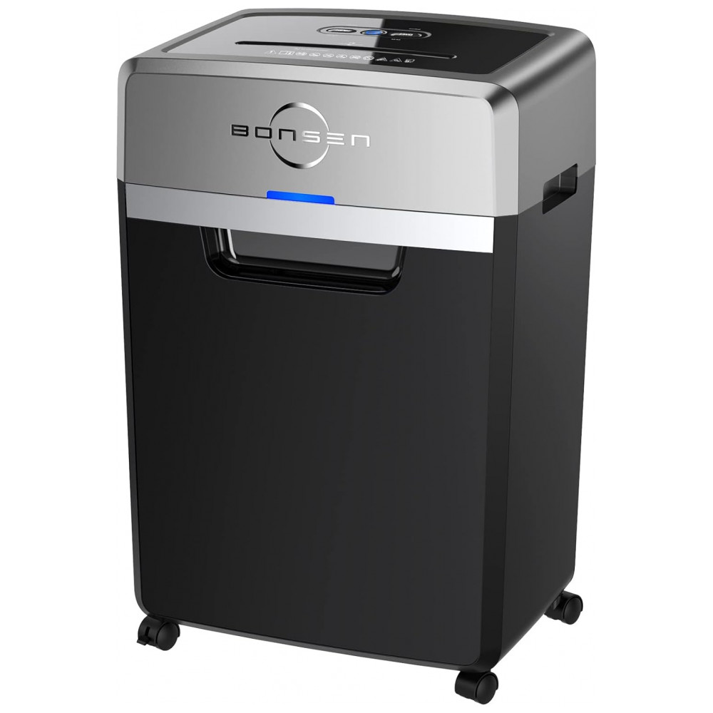 ECTQ5T9LL9890B_0-1.jpg - Triturador de Papel Pesada BONSEN, Corte Cruzado de 24 Folhas, Tempo de Funcionamento Contínuo de 40 Minutos, Fragmentadora de Grau Comercial