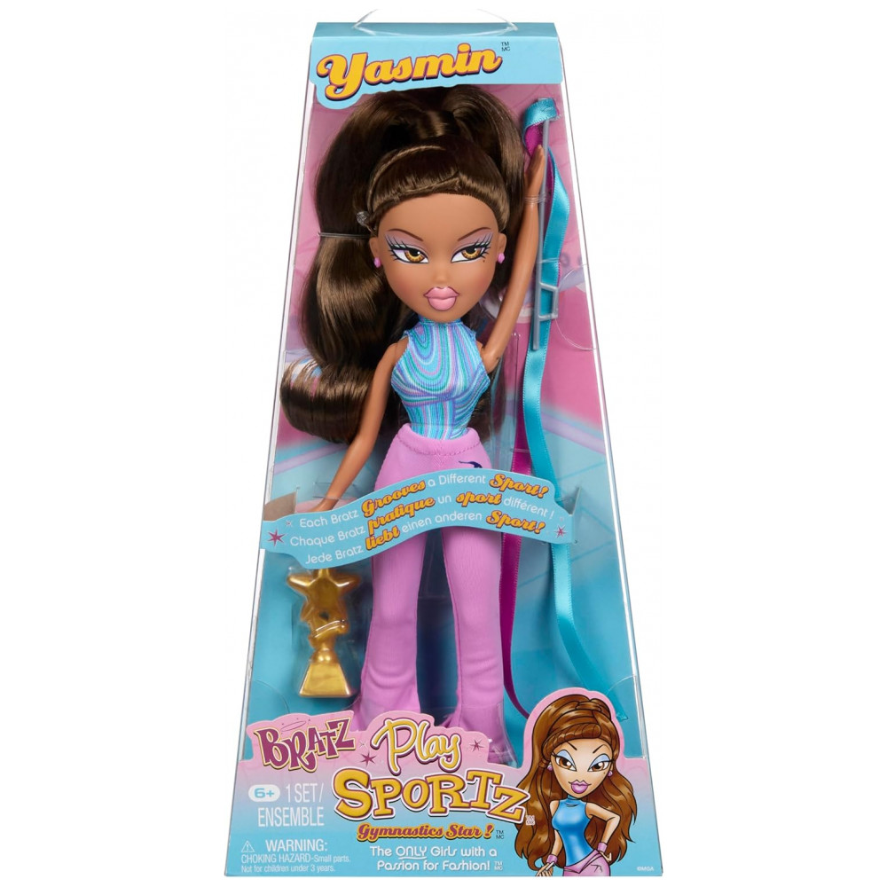Boneca de Moda Bratz Play Sportz Yasmin com Acessórios, Ginástica
