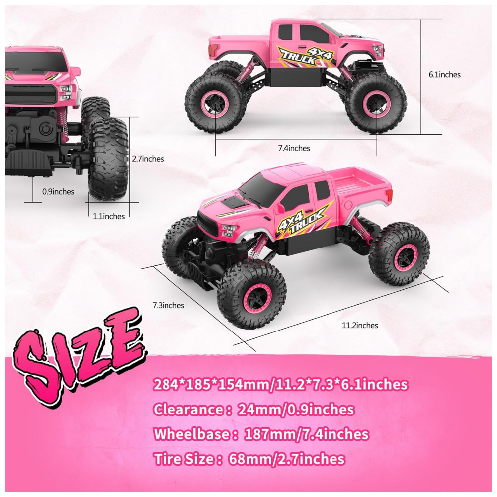 ECTQ65ZKXLBB0B_4-1.jpg - Carrinho de Controle Remoto Double E Raptor F150 4WD com 2 Motores - DOUBLE E