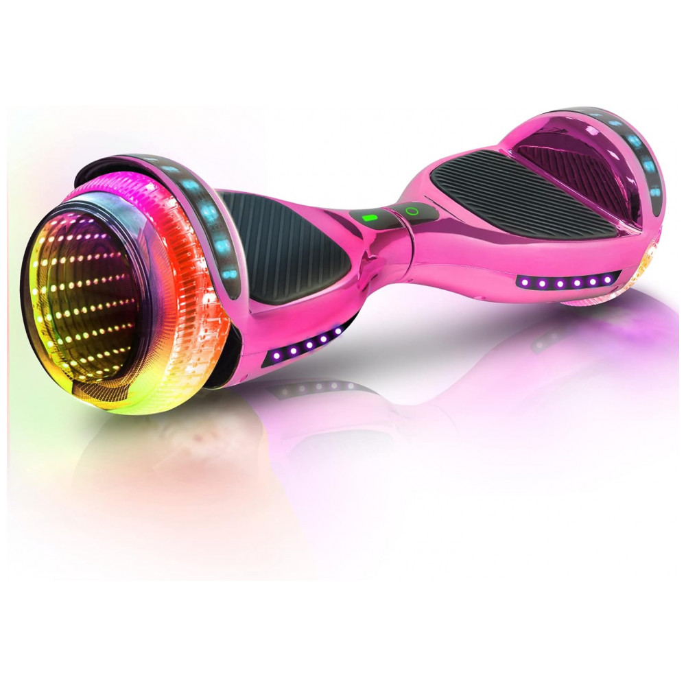 ECTQ6B4FMVM90B_0-1.jpg - Hoverboard Emaxusa Rosa de 6,5 Polegadas para Crianças com Bluetooth, Rodas LED Estilo Túnel e Superfície Antiderrapante