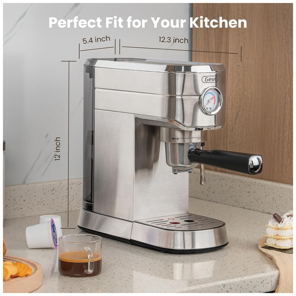 ECTQ6BNVVBWF0B_1-1.jpg - Máquina de Espresso Comercial 20 Bar, Vaporizador Profissional, Controle NTC, Manômetro, Gevi, Inox, Inox, 110V