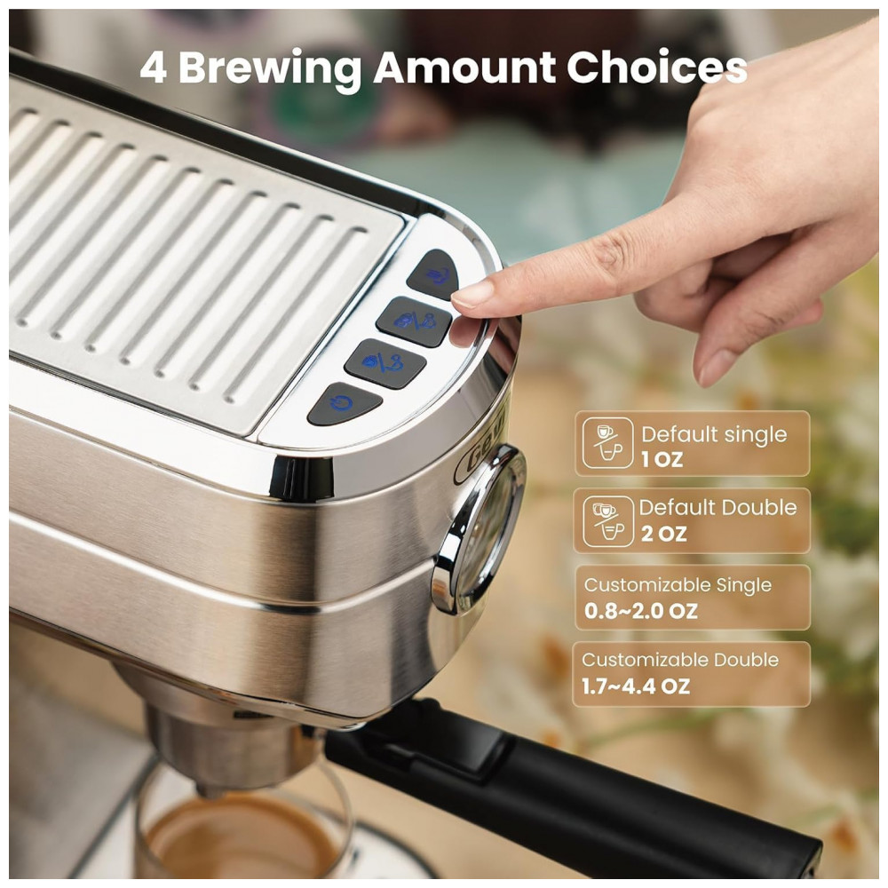 ECTQ6BNVVBWF0B_3-1.jpg - Máquina de Espresso Comercial 20 Bar, Vaporizador Profissional, Controle NTC, Manômetro, Gevi, Inox, Inox, 110V