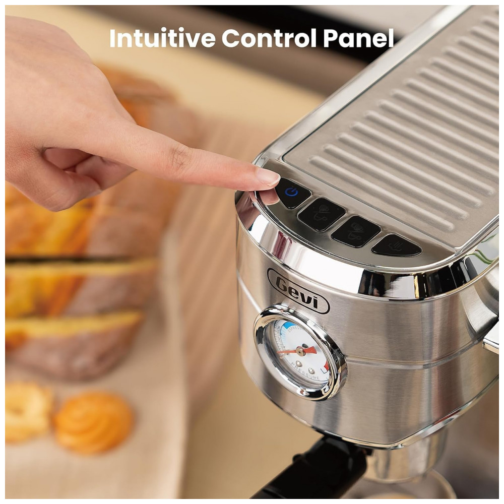 ECTQ6BNVVBWF0B_7-1.jpg - Máquina de Espresso Comercial 20 Bar, Vaporizador Profissional, Controle NTC, Manômetro, Gevi, Inox, Inox, 110V