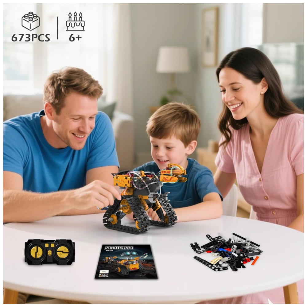 ECTQ6D9GNBKF0B_1-1.jpg - Kit Educativo Preto e Laranja – SliBoeyX 5‑em‑1 STEM Robot Building Kit com 673 Peças, Controle Remoto & App para Crianças