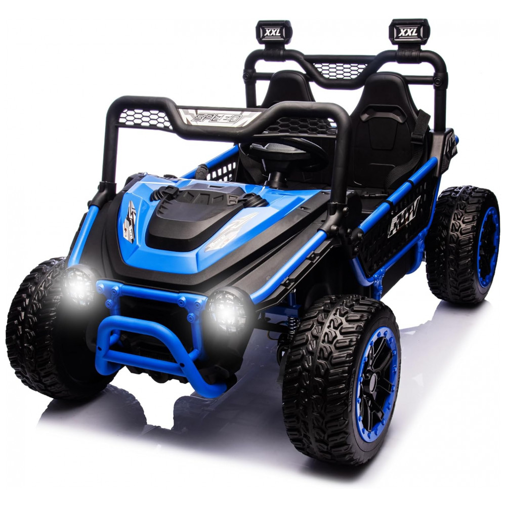 ECTQ6JS72Q5F0B_0-1.jpg - UTV Infantil Elétrico Sopbost Azul 24V 2 Lugares XXL 4 Motores 75W 4WD Pneus EVA Controle Remoto Bluetooth Estrutura Metálica