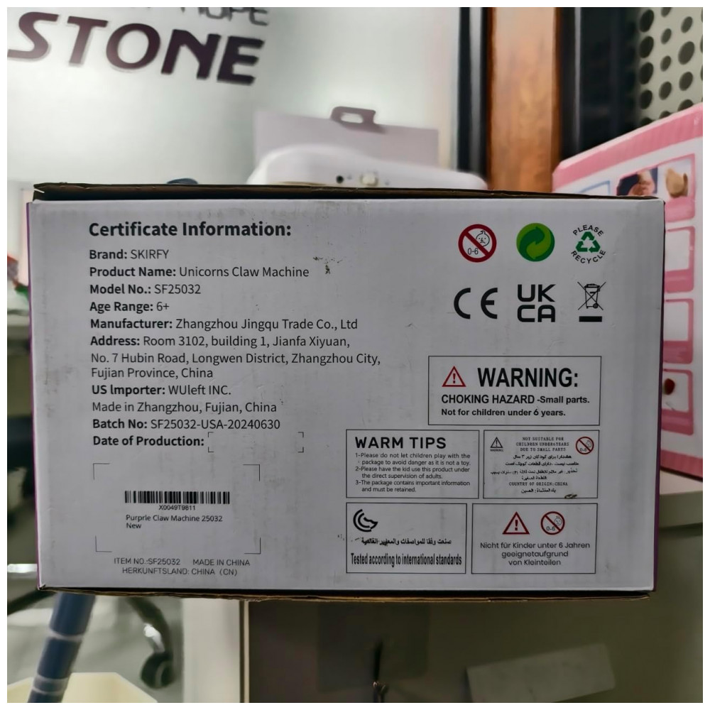 ECTQ6KD1PK6D0B_8-1.jpg - Máquina de Garra Skirfy Unicorns 12’’ para Crianças com Luzes Som e Dispensador de Brinquedos e Doces