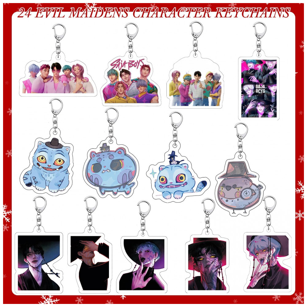 ECTQ6PWXV7TF0B_3-1.jpg - Calendário do Advento Kpop Demon 2025, Calendário de Contagem Regressiva com 24 Brinquedos Chaveiro, Decorações de Halloween e Natal para Crianças,HIDLY