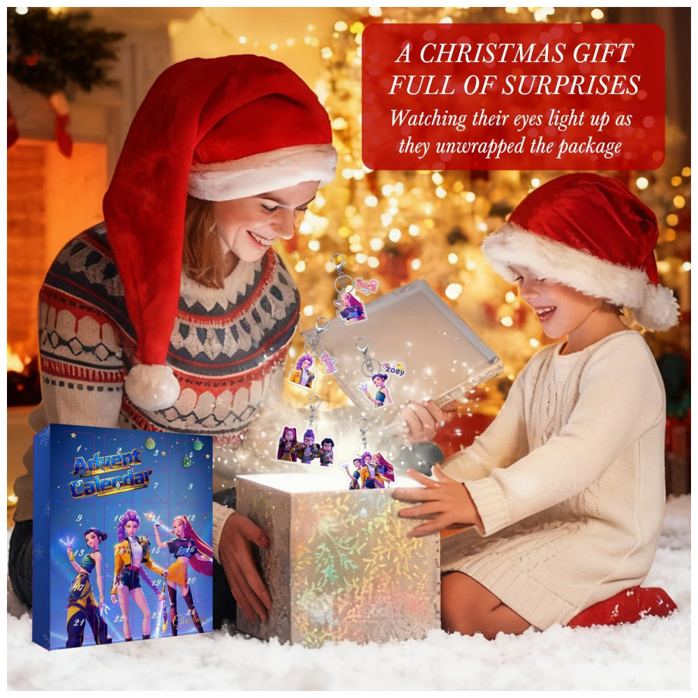 ECTQ6PWXV7TF0B_5-1.jpg - Calendário do Advento Kpop Demon 2025, Calendário de Contagem Regressiva com 24 Brinquedos Chaveiro, Decorações de Halloween e Natal para Crianças,HIDLY