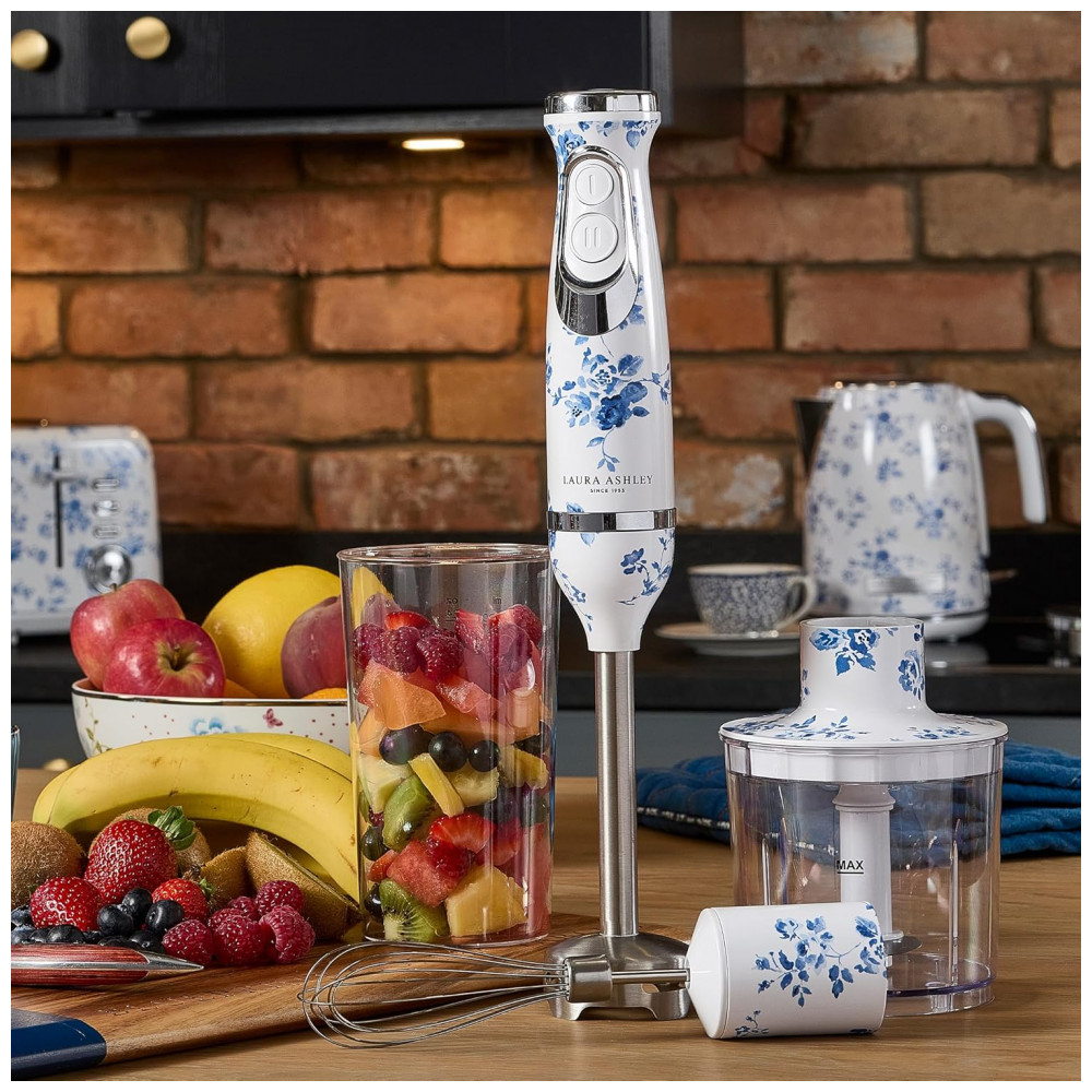 ECTQ6QXMHDJD0B_2-1.jpg - Mixer de Imersão 4 em 1 Laura Ashley 150W China Rose 2 Velocidades Lâminas Inox Batedor Copo Medidor 300ml VQ-SBHB219-LACR-US 110V