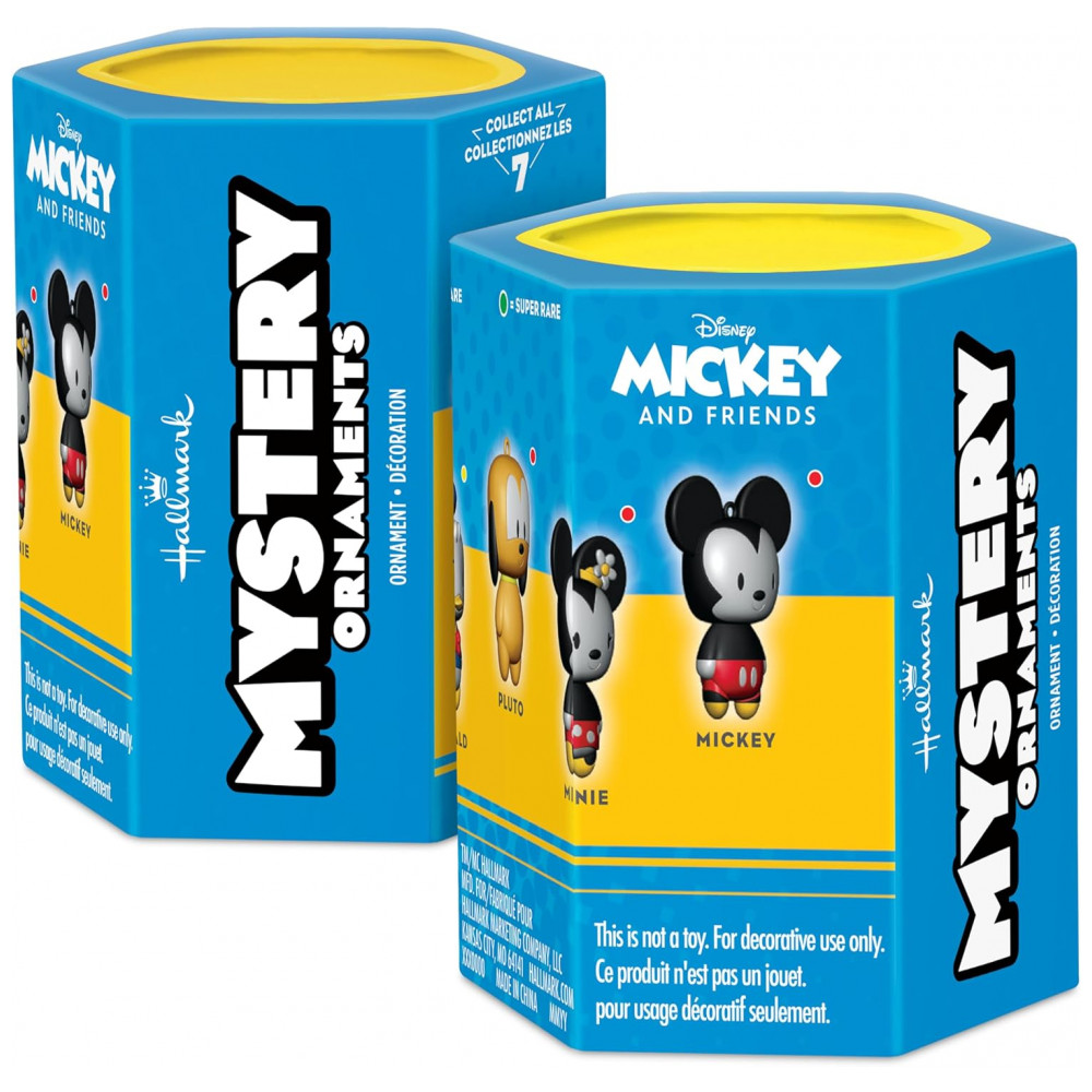 ECTQ6SF5PQZB0B_1-1.jpg - Conjunto com 2 Enfeites Natalinos Surpresa Hallmark Disney Mickey Mouse, Plástico Inquebrável 3,1x5,7x3,8 cm