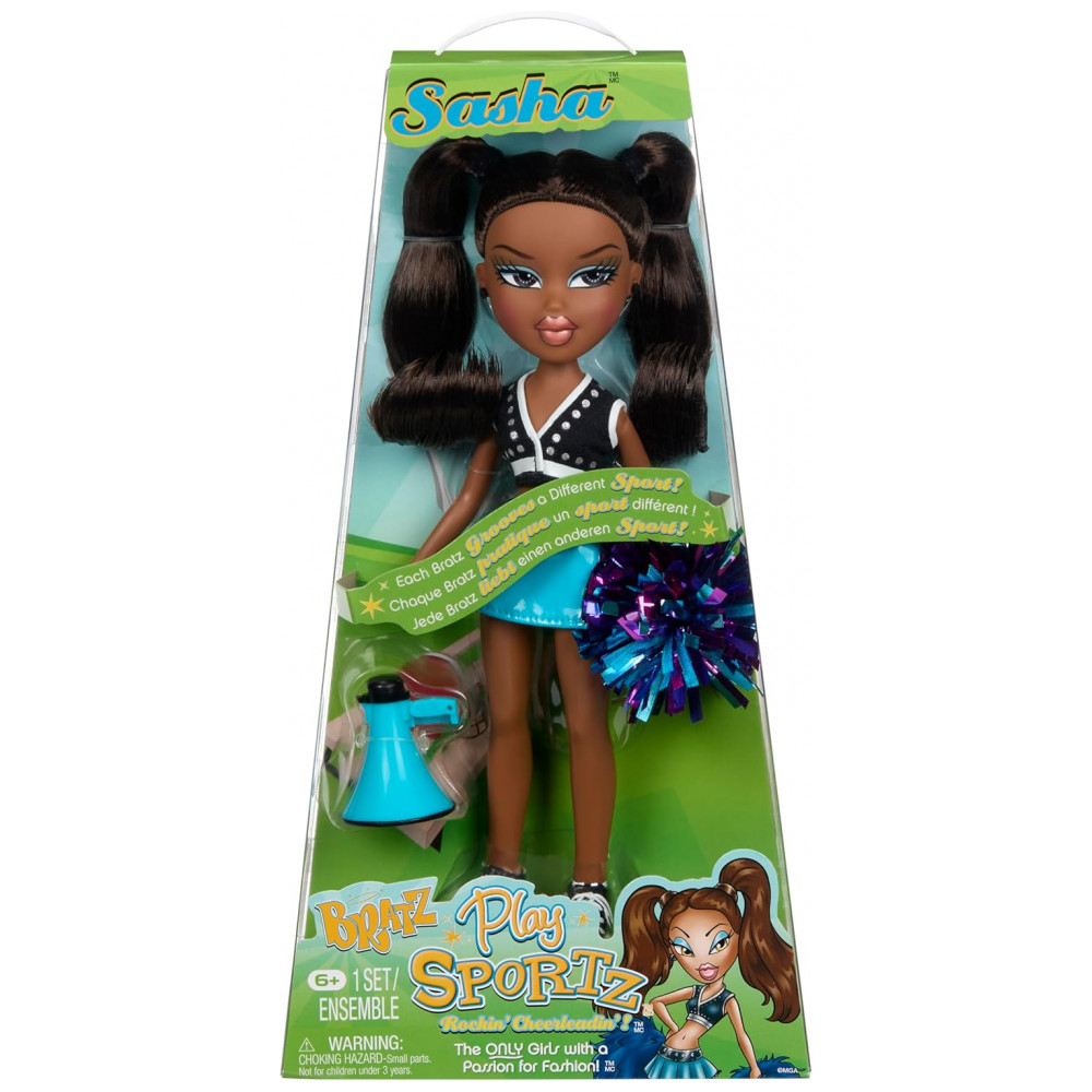 Boneca de Moda Bratz Play Sportz Sasha com Acessórios, Líder de Torcida