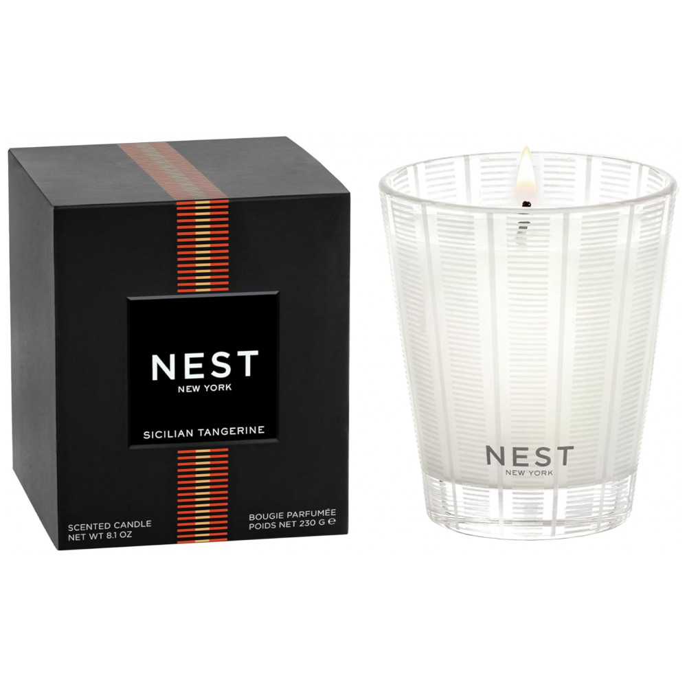 Vela Clássica Perfumada NEST New York, Tangerina Siciliana 230g - Queima de até 60 horas - Recipiente de Vidro Reutilizável