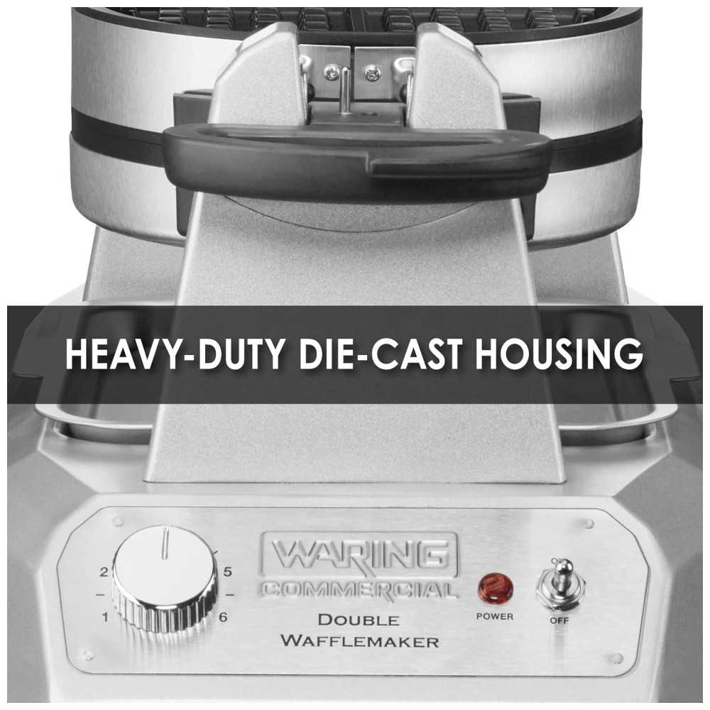 ECTQ6XDTQHB00B_3.jpg - Máquina de Waffle Profissional, Duplo Waffle, Aço Inoxidável, 110v, WARING WWD200, Prateado