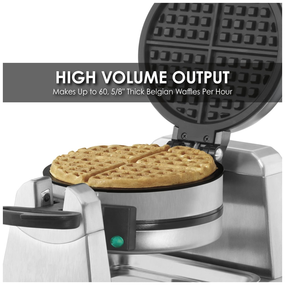 ECTQ6XDTQHB00B_5.jpg - Máquina de Waffle Profissional, Duplo Waffle, Aço Inoxidável, 110v, WARING WWD200, Prateado