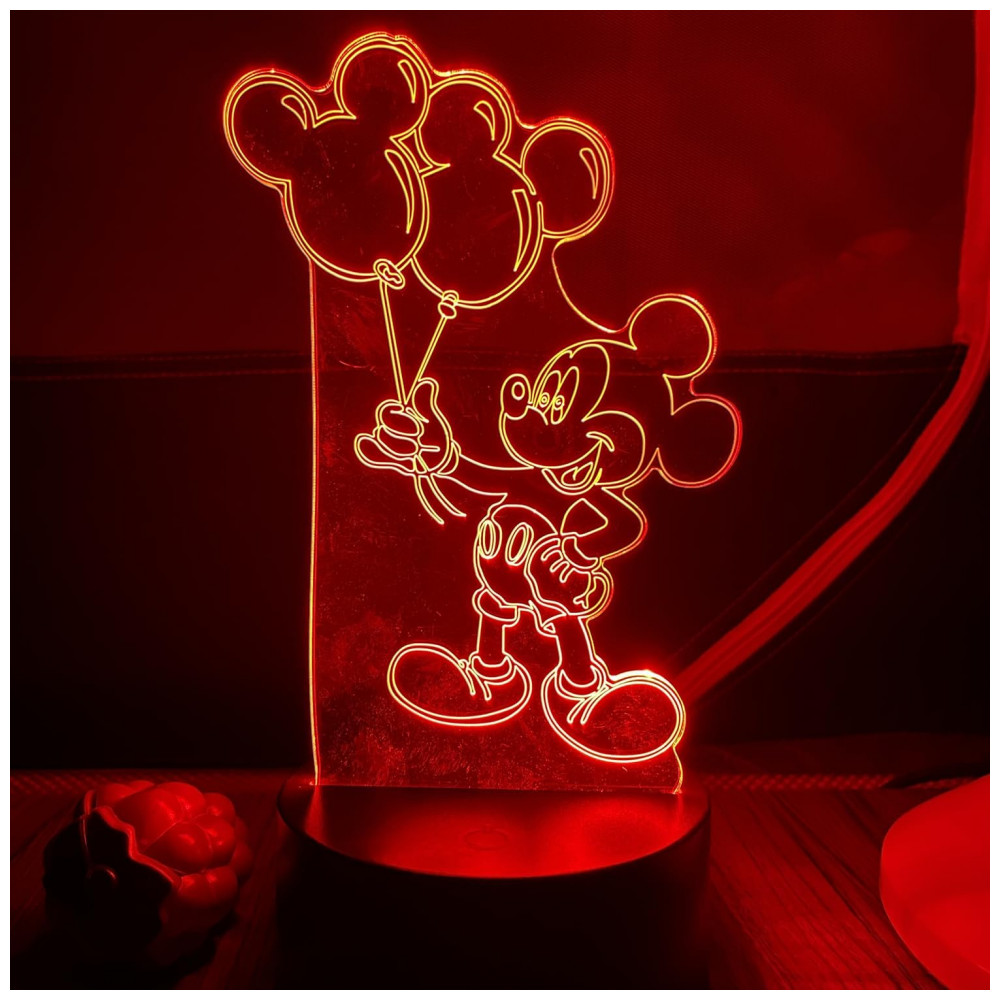 ECTQ72LJY37D0B_0-1.jpg - Luminária 3D LED Mickey CUTIA Preta Controle Remoto 16 Cores Acrílico ABS USB/Bateria 25W 45V Infantil Decoração Quarto 134g