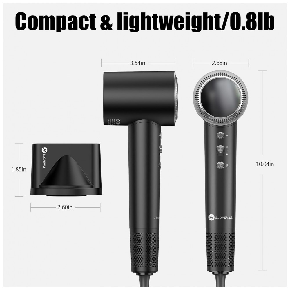 ECTQ753V1KYD0B_4-1.jpg - Secador de Cabelo Profissional slopehill 160.000 RPM 0,8lb Ultraleve, Tecnologia de 6 Bilhões de Íons para Redução de 98% do Frizz, Controle Inteligen